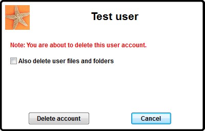 Delete user account